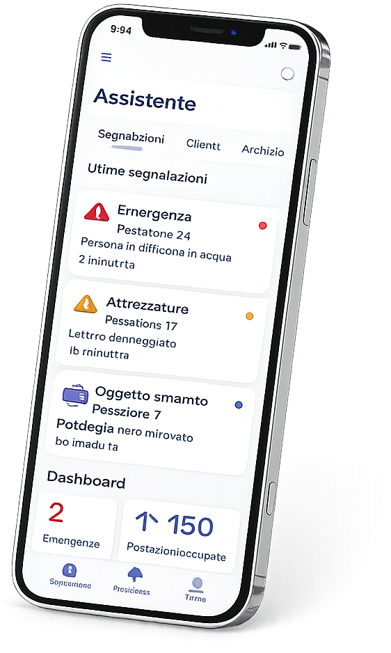 Applicazione assistente bagnanti